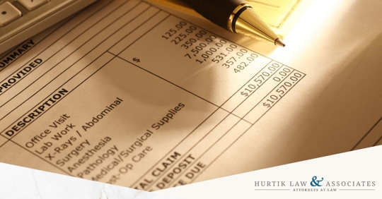 Zoom in of medical bill